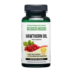 Siberian Hawthorn Oil 200 Caps Cold Pressed Unrefined Wild Harvested