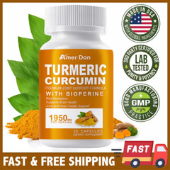 Turmeric Curcumin 1950mg 95% Extract with Black Pepper Antioxidant Support