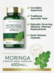 Moringa Oleifera 6000 Mg Superfood Natural Multivitamin Anti Aging, 180 Capsules
