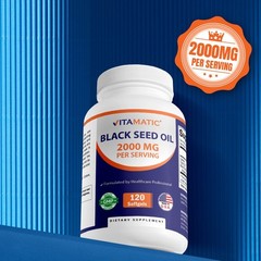 2 Pack Vitamatic Black Seed Oil Capsules – 2000 mg per Serving – 120 Softgels