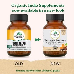 Organic India Turmeric Formula 60 Veg Capsules Ayurvedic Herbal 3 Pack