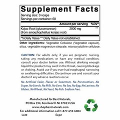 Konjac Root 2000mg Glucomannan 180 Caps Gluten Free