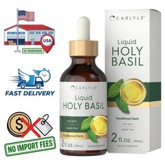 Hoja Albahaca Sagrada Tulsi Extracto | Gotas Líquidas 59mL | Hierbas naturales