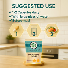 Goldenseal Root Capsules, 6000mg (12% Berberine) Anti-inflammatory Health-90Caps