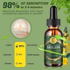 1-6X Mullein Drops Leaf Extract for Immune Support, Detox & Support
