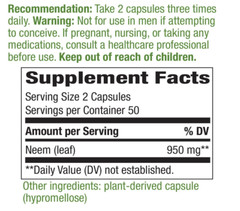 Nature S Way Hojas De Neem 475 Mg 100 Capsulas