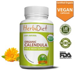 Organic Calendula Veg Capsules Marigold Lutein Antioxidant Eye Health Vision