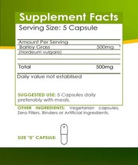 Pure Organic Barley Grass – Vegetable Capsules – Body Alkaliser