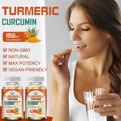 1950mg Turmeric Curcumin with Bioperine Black Pepper 10/60/120Capsules Non-GMO