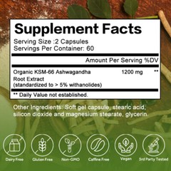 KSM-66 Ashwagandh 1200 Mg – Balance Mood, Reduce Stress,Increase Stamina