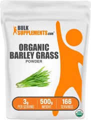 BulkSupplements Barley Grass Powder – Certified Organic, Vegan, Fiber Boost
