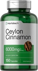 Ceylon Cinnamon 6000 Mg Sugar Metabolism Weight Management Support, 150 Capsules