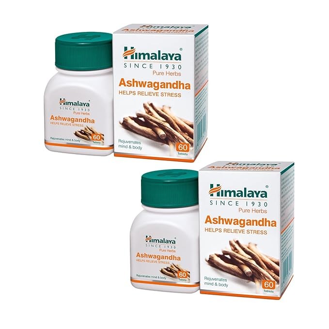 Himalaya Ashwagandha General Wellness 60 Tab Stress Relief Mind & Body PACK OF 2