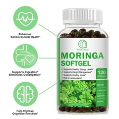 120Capsules Moringa Leaf Organic Extract 1000mg Serving 100% Pure Immune Support