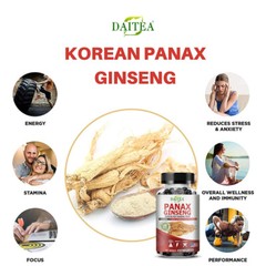 Korean Red Panax Ginseng Pills 1000mg, 30/60/120 Capsules 5% Ginsenosides
