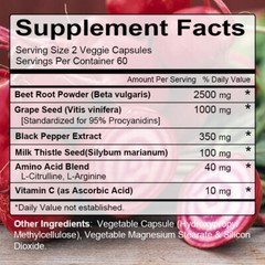 Beet Root Capsules Nitric Oxide for Heart Health, Improve Performance