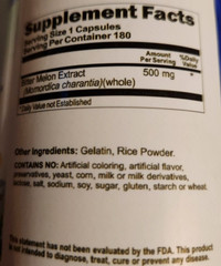 Bitter Melon Standardized Extract 500mg 2X180 Caps Synephrine