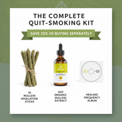 Quit Smoking Naturally Kit – Mullein Sticks + Organic Extract + Frequency Album