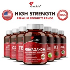 Organic Ashwagandha Root Powder 1500mg Capsules – 120 Count Stress Supplement