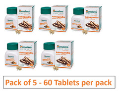 5 X Himalaya Ashwagandha Ashvagandha General Wellness 60 TABS FAST SHIP