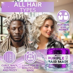 Purple Hair Mask – Deep Conditioner and Toner 8.45 Fl Oz (Pack of 1),