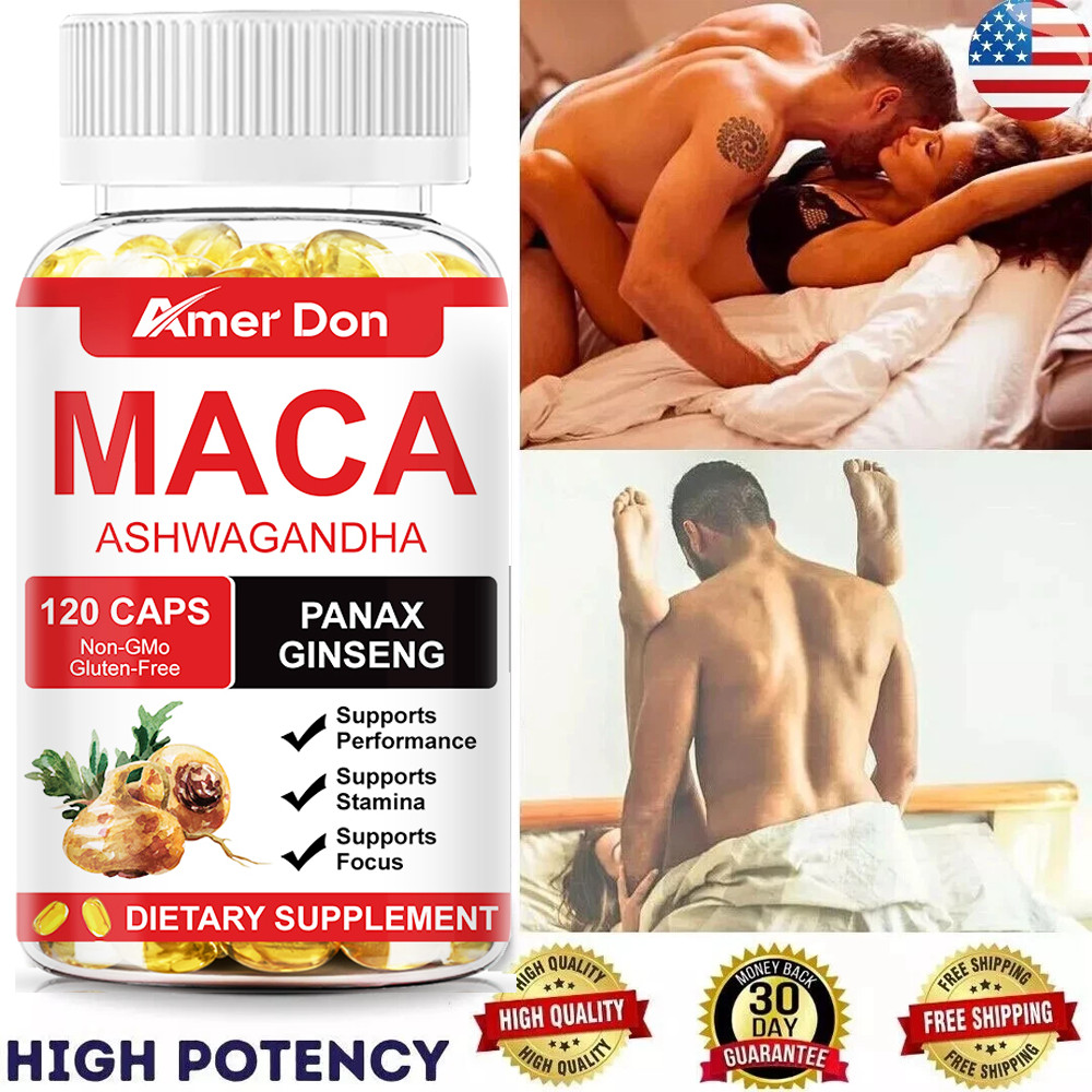 Maca Root Capsules 10000mg, Peruvian Maca Extract for Men & Women 120 Capsules