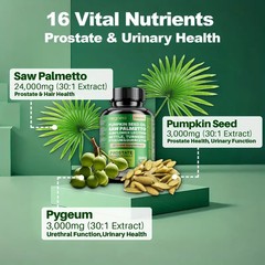 Saw Palmetto 24000mg Pumpkin Seed Oil 3000mg Pygeum 3000mg 3X60Cs Ultra Prostate