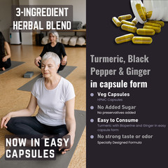 Turmeric Capsules 1950mg Curcumin95% , Black Pepper & Ginger Complex Bioperine