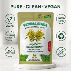 Organic Senna Leaf 500mg Capsules – Natural Digestive Support – Vegan Friendly