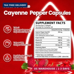 Cayenne Pepper Capsules with Turmeric & Beetroot Vitamin D3 K2 240 Softgels