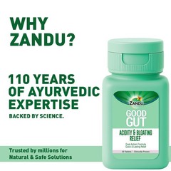 Zandu Good Gut Acidity & Bloating Relief 30 Tabs. Instant & Long-Lasting Relief