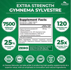 Gymnema Sylvestre 25:1 Extract, 7500 mg Strength, 25% Gymnemic Acid