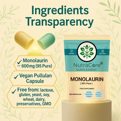Monolaurin Capsule-700mg-Boost Immune, Skin Care&Anti-inflammation,Vegan-180Caps