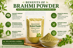 TWM Natural Brahmi Powder Herbal Bacopa Monnieri for Brain & Cognitive Health