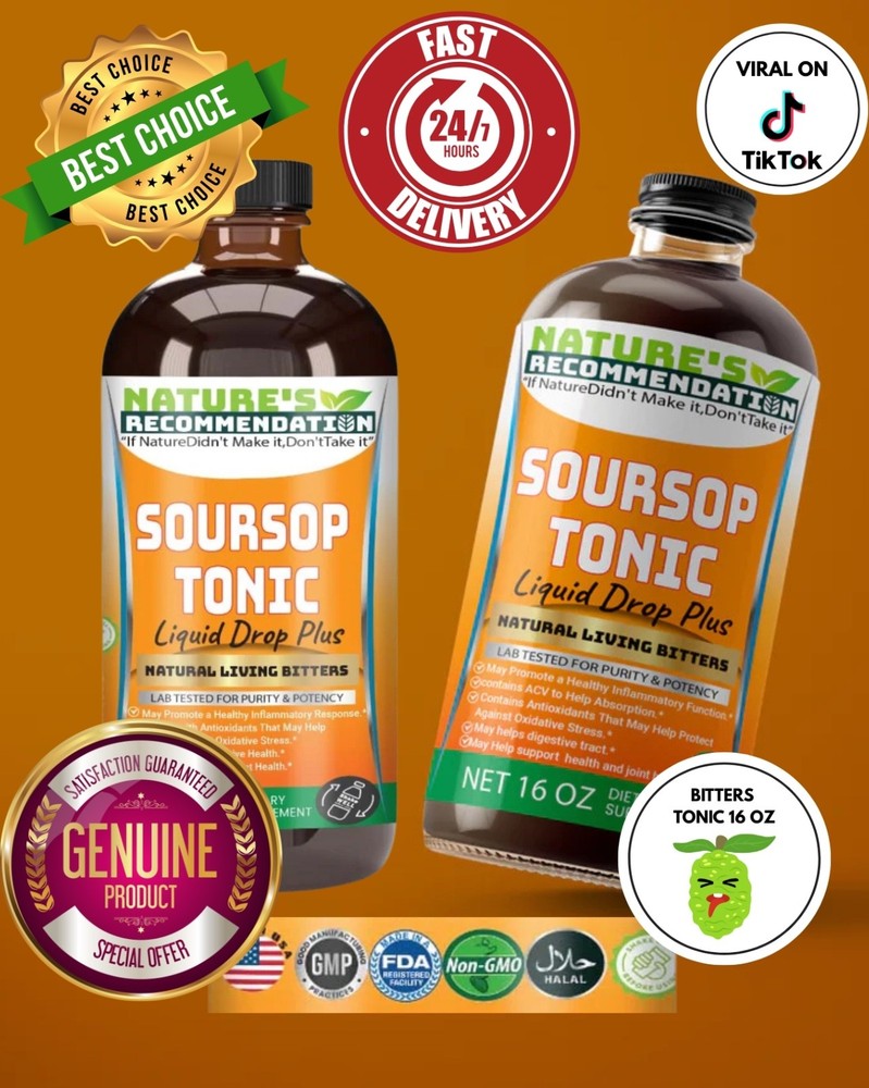 Soursop Regular Immune Support living Bitters 16 oz w/ GINSENG