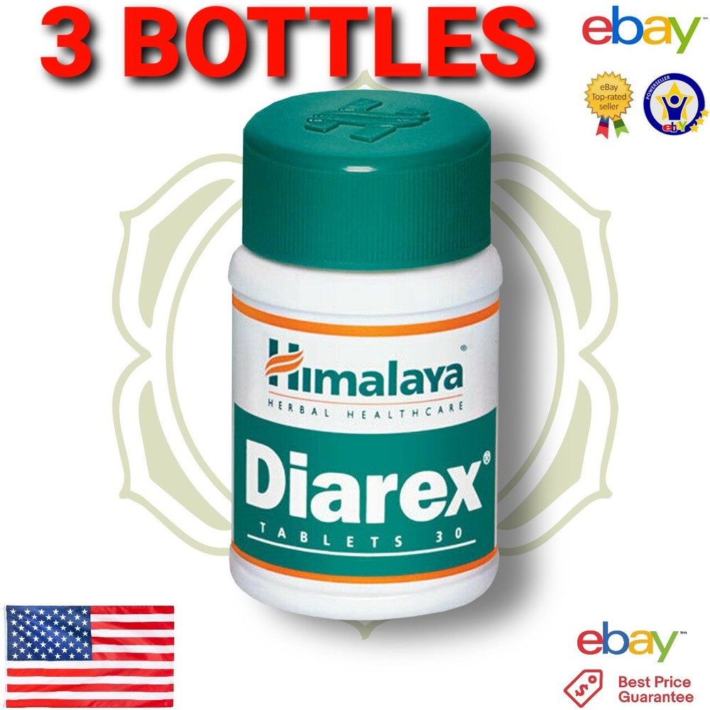Diarex Himalaya 3 Bottles 90 Tablets Anti Diarrhea Care USA Official Exp.2025