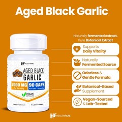 Fermented Black Garlic Extract Dietary Supplement 2000mg 90 Caps