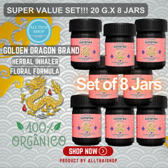 Thai Herbal Inhaler Floral Formula–Pack of 8 –Thai Aromatherapy by Golden Dragon