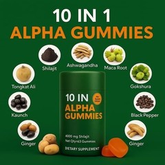 True Alpha Gummies 10 In 1 For Men | 4000mg Himalayan Alpha Shilajit Gummies …