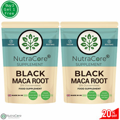 Black Maca Root Capsules, 6000mg-(25% Glusosinolates)-100% Natural & Vegan