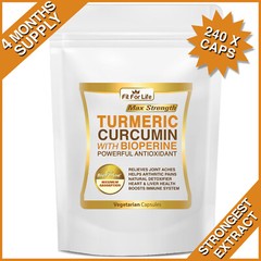 240 ORGANIC TURMERIC PILLS 95% CURCUMIN EXTRACT TUMERIC BIOPERINE BLACK PEPPER
