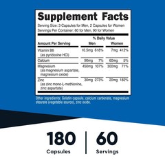 Nutricost ZMA 490mg, 180 Capsules – Gluten Free, Non-GMO
