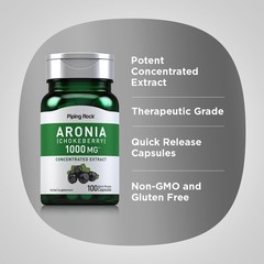 Aronia Berry 1000mg | 100 Capsules | Chokeberry Extract | by Piping Rock