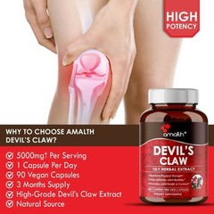 Devil’s Claw Root Harpagophytum Extract 5000mg Capsule – 90 Count – Joint Health