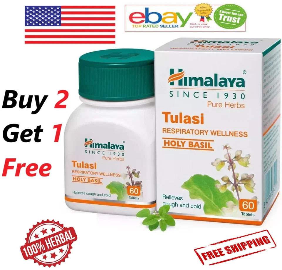 Himalaya TULASI Natural For Repiratory Wellness With Free Ship – 60 Tablets