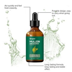 Googeer 60ml Mullein Leaf Extract Supplement Drops For Lungs Cleanse Support