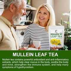 Organic Mullein Leaf Tea Herbal Tea Bags for Lung Cleanse Respiratory Breathing