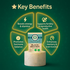 Black Maca Root Capsules, 6000mg-(25% Glusosinolates)-100% Natural & Vegan