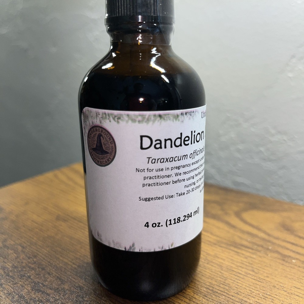 Dandelion Leaf Extract – 4 oz. Glass Dropper Bottle – Underground Apothecary