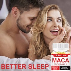 Maca Root Capsules 10000mg, Peruvian Maca Extract for Men & Women 60Capsules